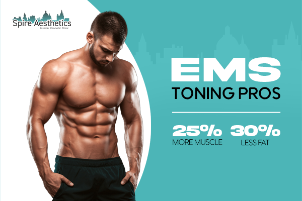 image of man with benefits of EMS toning pros treatment to help combat weight gain Braintree