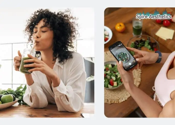 Image of woman looking into her diet and fat freezing Braintree to improve her health